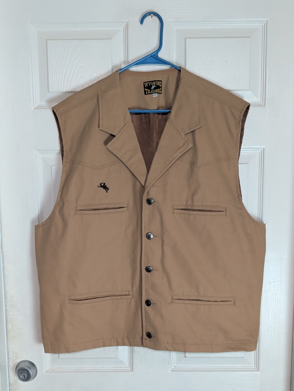 Wyoming Traders Mens Bronco Button Up Canvas Western Ranch Wear Cowboy Vest XXL
